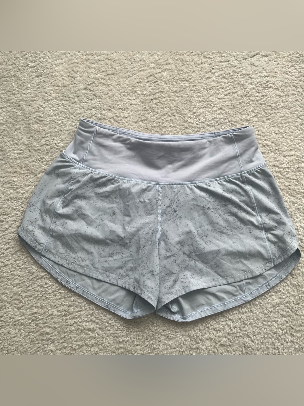 lululemon athletica Pale Blue Speckled High-Waist Athletic Shorts